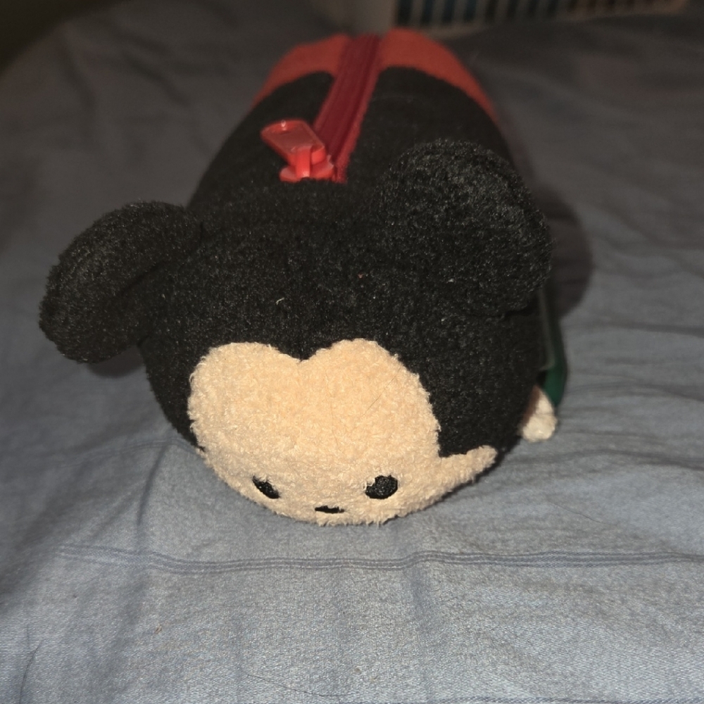 Black and Cream Plush Pencil Case